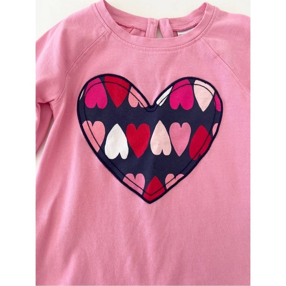 Gymboree Pink Long Sleeve Shirt with Heart Appliqué Design | Girls 2T - Picture 3 of 6